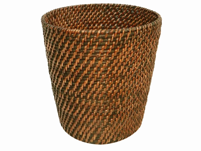 Superior Round Rattan Waste Basket – Handwoven Eco-Friendly Storage
